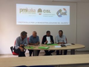 La Cisl di Lecce sigla il Protocollo su Reindustrializzazione del Salento con Uil e Pmi Italia