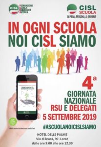Cisl Scuola Lecce IV Giornata nazionale RSU e delegati domani alle ore 9 presso Hotel delle Palme