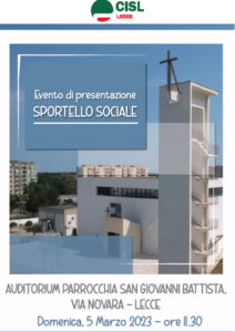 Apertura Sportello Sociale presso Parrocchia S. Giovanni Battista – Zona 167 Lecce