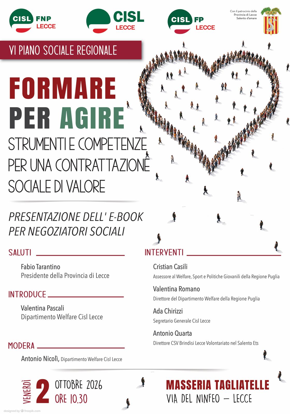 Welfare e territorio: CISL Lecce presenta l’e-book per i negoziatori sociali sul VI Piano Sociale Regionale della Puglia