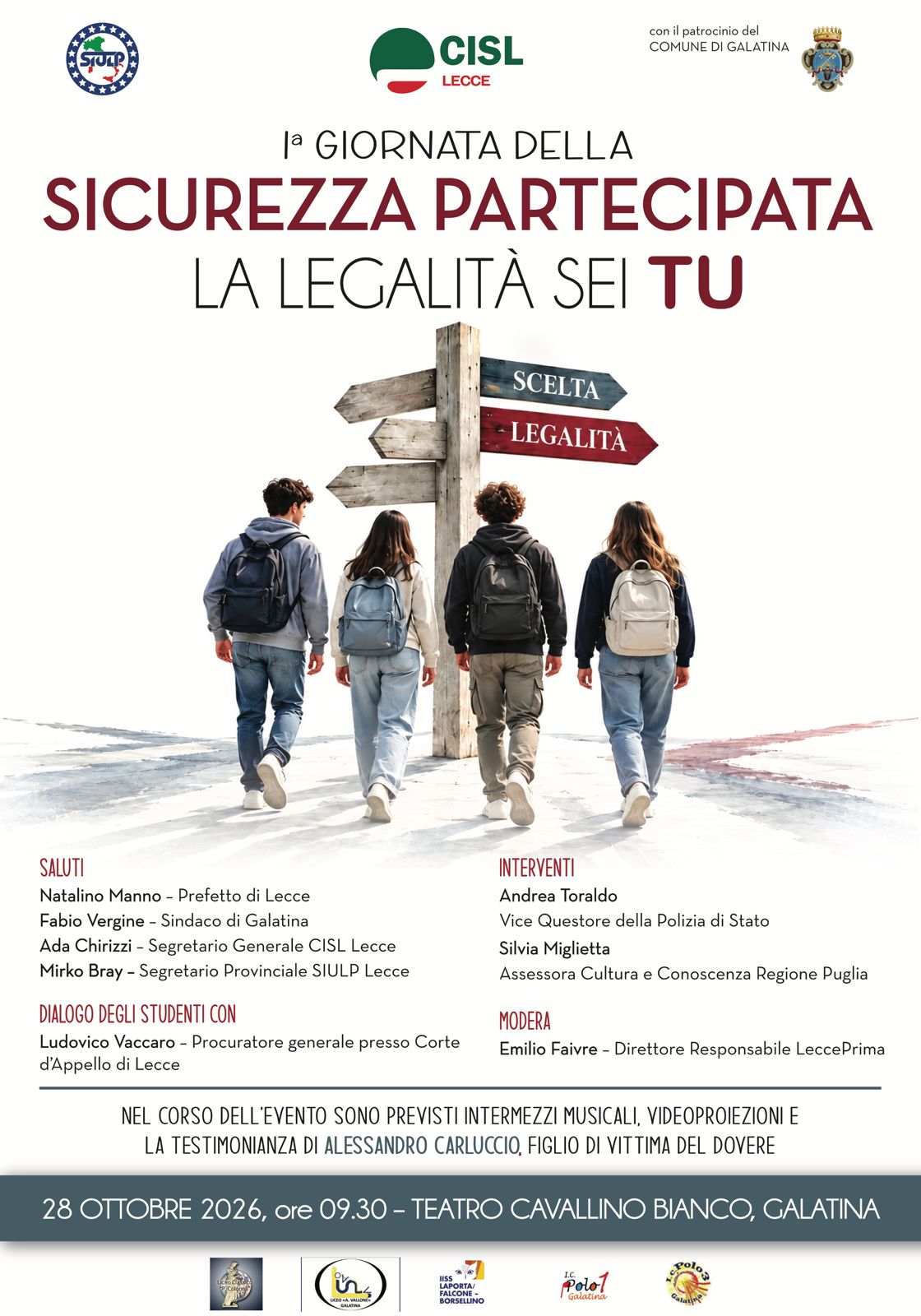 La legalità è una scelta di vita che si costruisce insieme.  Al via a Galatina la I Giornata della Sicurezza Partecipata